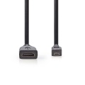 Micro HDMI штекер - HDMI разъём переходник 20см Чёрный