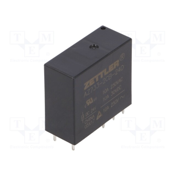 Relay: electromagnetic; DPDT; Ucoil: 24VDC; 12A; 10A/250VAC;