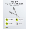 USB-C soft 4mm textile cable 0.5m 3A white metal plug