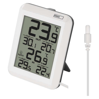 Mini Indoor/Outdoor thermometer, wired sensor, Emos, white