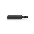 6.35 mm Connector | Straight | Female | Nickel Plated | Solder | Cable input diameter: 6.0 mm | PVC | Black | Polybag | 25 pcs