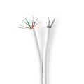 IEC (Coax) CAT6 Combi Cable on reel | RG58 | 75 Ohm | Double Shielded | ECA | 25.0 m | Round | White | Gift Box