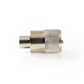 PL259 Connector | Straight | Male | Nickel Plated | 75 Ohm | Solder | Cable input diameter: 7.0 mm | Metal | Silver | 25 pcs | Envelope
