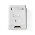 Network Wall Box | On-Wall | 1 port(s) | STP CAT6 | Straight | Female | Gold Plated | PVC | White | Box