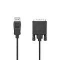 DisplayPort Cable | DisplayPort Male | DVI-D 24+1-Pin Male | 1080p | Nickel Plated | 1.00 m | Round | PVC | Black | Label