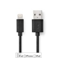 Lightning Cable | USB 2.0 | Apple Lightning 8-Pin | USB-A Male | 480 Mbps | Nickel Plated | 1.00 m | Round | PVC | Black | Label