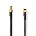 SMA Cable | SMA Male | SMA Female | Gold Plated | 50 Ohm | Double Shielded | 10.0 m | Round | PVC | Black | Label