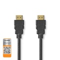 Premium High Speed HDMI™ Cable with Ethernet | HDMI™ Connector | HDMI™ Connector | 4K@60Hz | 18 Gbps | 1.00 m | Round | PVC | Black | Label