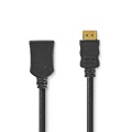 High Speed HDMI™ Cable with Ethernet | HDMI™ Connector | HDMI™ Output | 4K@30Hz | 10.2 Gbps | 2.00 m | Round | PVC | Black | Label