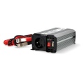 Power Inverter Modified Sine Wave | Input voltage: 12 V DC | Device power output connection(s): Type E (CEE 7/5) / USB-A | 230 V AC 50 Hz | 300 W | Peak power output: 600 W | Battery Clamps + Cigarette Lighter | Silver