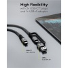 2in1 USB Textile Cable, Space Grey/Silver, 3 m