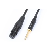 XLR3 pesa-6.3mm mono pistik kullatud kaabel 15cm üleminek PD Must