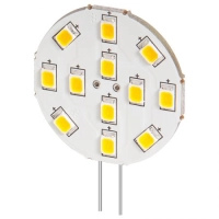 LED lamp G4 12V 2W 230lm soe valge,30mm, ühe poolne, 3000K