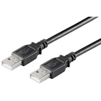 USB A-A 2.0 kaabel 1.8m vask AWG28, Must