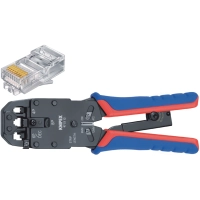 Crimp lever pliers for Western plugs Western connector RJ10 (4-pin) 7.65 mm, RJ11/12 (6-pin) 9.65 mm, RJ45 (8-pin) 11.68 mm