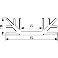 Radiaator alumiinium profiil A4463 19*70*30mm