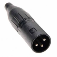 3-pin XLR pistik kaablil Must