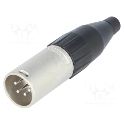 4-pin XLR pistik kaablil Must