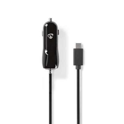 Autolaadija USB-C 12-24V 3A USB-C 1m juhtmega, Must