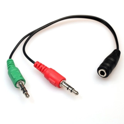 Üleminek 3.5mm AV pesa 4-pin - 2*3.5mm stereo pistik 3-pin