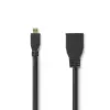 Micro HDMI pistik-HDMI pesa üleminek 20cm juhe Must