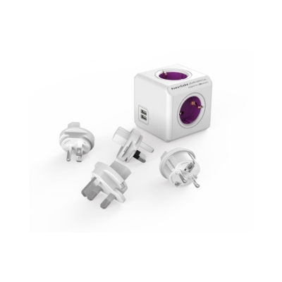 Adapter UK/USA/Austr + 4 Socket Europe + 2x USB 2.1A