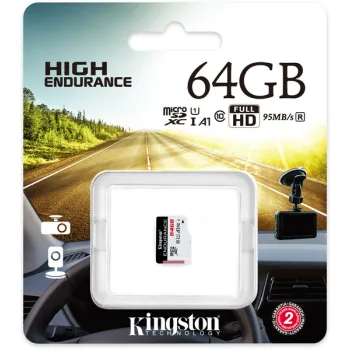 Mälukaart 64GB Micro SDXC UHS-I U1 Kingston Endurance C10