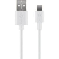 USB A 2.0 plug - USB-C plug cable 1m White