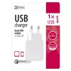 Toiteadapter laadija USB QC3.0 2.4A 18W Valge