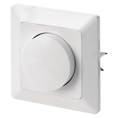 Dimmer 230V tava/LED lampidele, pöördnupuga, süvistatav, toosi, Valge