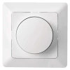 Dimmer 230V tava/LED lampidele, pöördnupuga, süvistatav, toosi, Valge