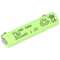 Aku 1tk Ni-Mh AAA 1.2V 800mAh jooteklemm