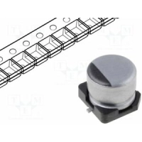 Capacitor: electrolytic; SMD; 1000uF; 6.3VDC; Ø8x10mm