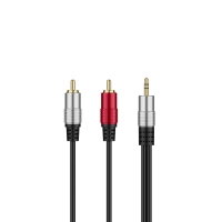 3.5mm stereo pistik-2 RCA pistik kaabel 1m Alumiinium