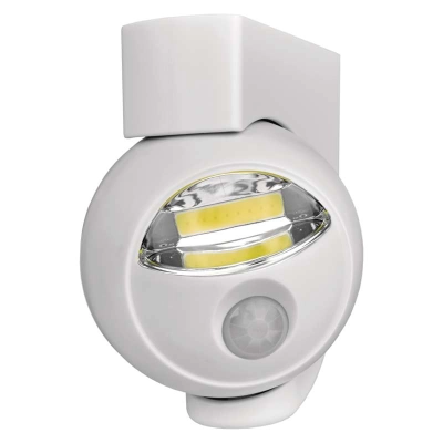 LED COB 3W  valgusti + liikumisandur 3xAA Valge