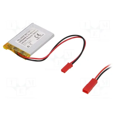 Aku Li-Po 3.7V 800mAh 5x34x48mm juhtmed JST SYR-02T pistikuga