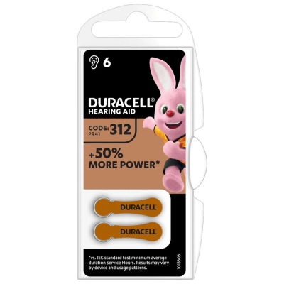 Patareid ZA312 kuuldeaparaadi Duracell Activair 6tk