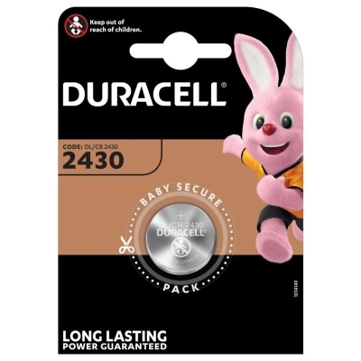 Patarei 3V CR2430 Duracell liitium 24.5mm 3mm