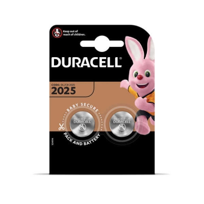 Patareid 3V CR2025 2tk Duracell liitium 20mm 2.5mm