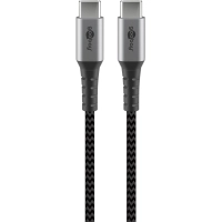 USB-C - USB-C kaabel 2m 3A tekstiil metall pistikud Hall