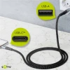 USB-A 2.0 - USB-C kaabel 0.5m 3A hall tekstiil metall pistik