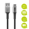 USB-A 2.0 - USB-C kaabel 0.5m 3A hall tekstiil metall pistik