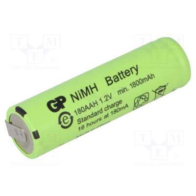 Aku NiMH 1.2V 1800mAh AA jooteklemmidega