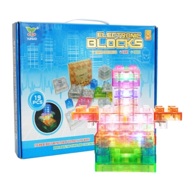 Constructor colorful set of LED lamp blocks 19pcs