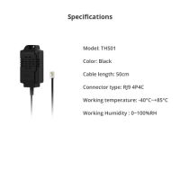 Sonoff Sensor THS01 temperatuuri ja niiskuse andur RJ9