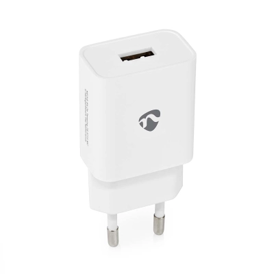 Toiteadapter laadija USB 5V 2.4A, valge, plug-in