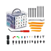 Set of 726 car clips and removal tools