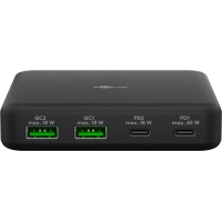 USB desktop charger 65W multiport 2xUSB-A 2xUSB-C QC3, PD black