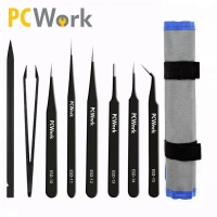 Set of tweezers 8 pcs ESD120-155mm black