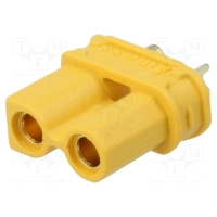 Plug; DC supply; XT30; female; PIN: 2; for cable; soldered;